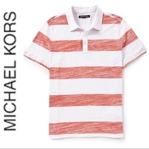 Michael Kors Rugby Striped Short Sleeve Polo Shirt